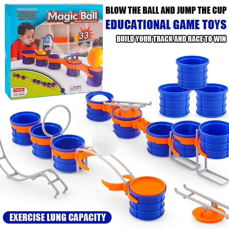 Interactive Cup Jump Ball Children's Board Game for Lung Vitality & Parent-Child Exercise
