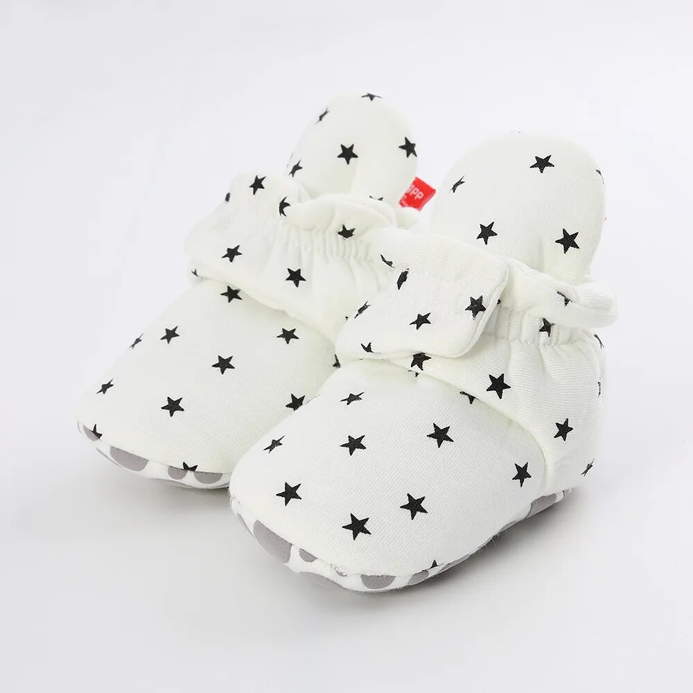 Toddler First Walkers, Meckior Baby Shoes, Cotton Soft Comfort, Anti-slip Star Booties, Warm Baby Boy Girl Socks