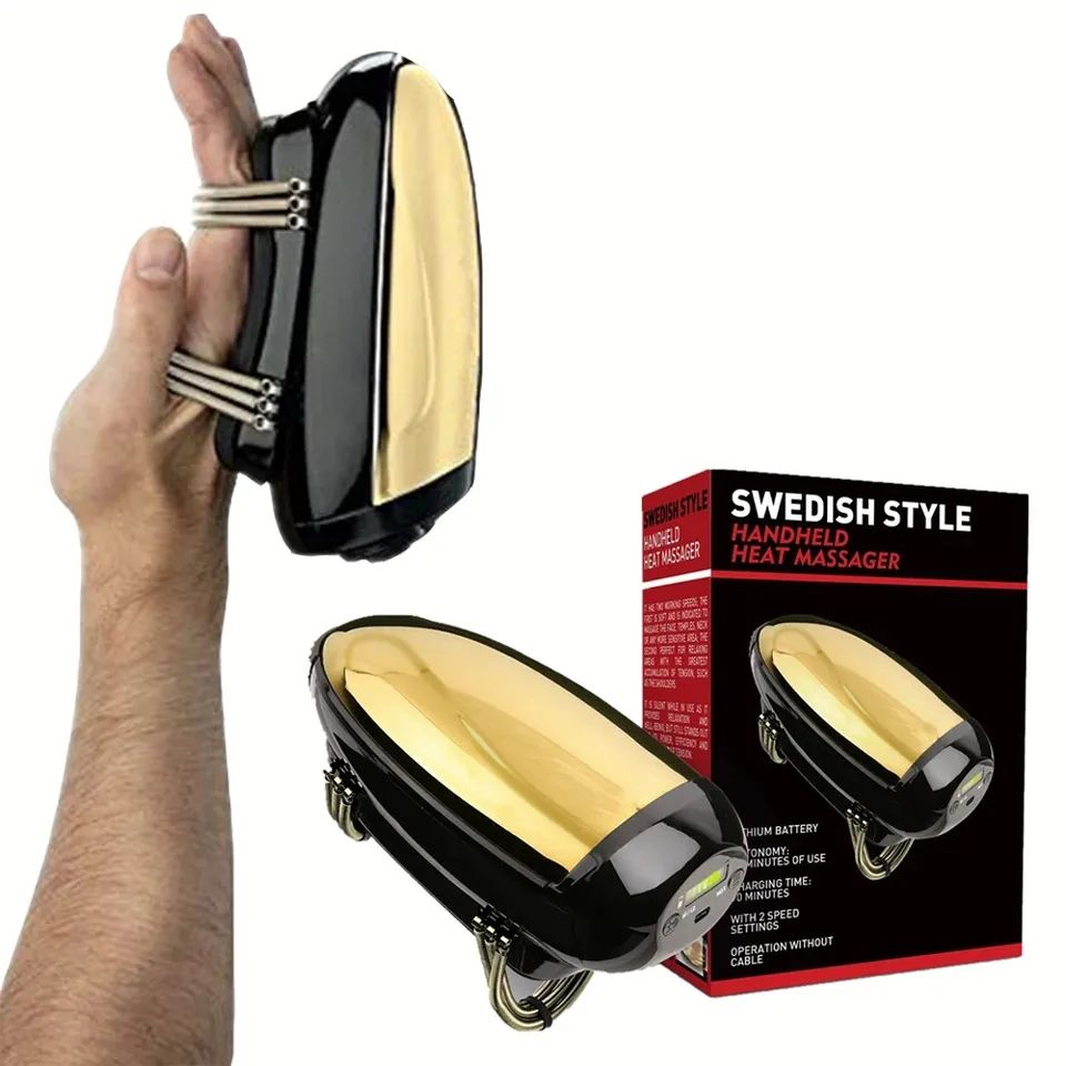 Cordless Handheld Heat Massager with USB Charge for Head & Body