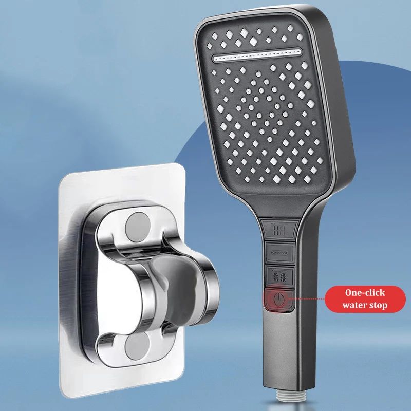 High Pressure Shower Head 7 Mode Adjustable Water Saving Shower Set