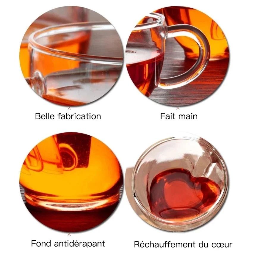 Double-Layer Heart Glass Cup – Romantic Insulated Tea and Coffee Mug with Handle