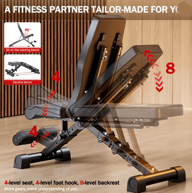 Adjustable Weight Bench Foldable Strength Training Bench for Full Body Workout