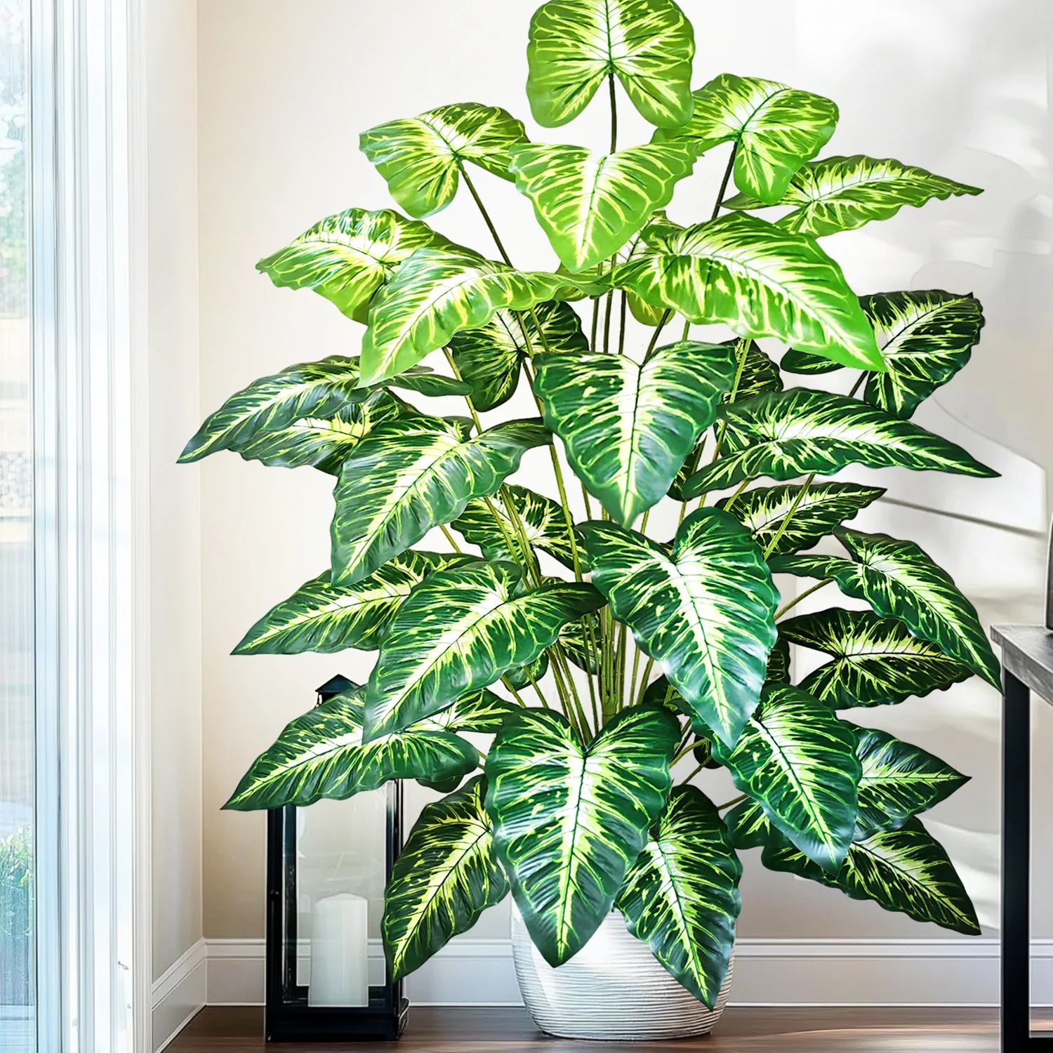 Tall Artificial Calla Lily & Tropical Leaf Plant – Realistic Faux Flower Decor for Home & Event Styling