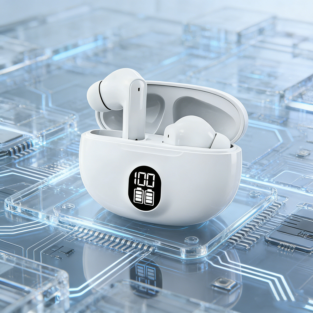 Bluetooth TWS Wireless Earbuds with Waterproof Headset and Mic for Clear Sound