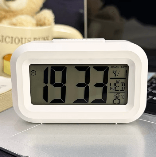 Smart Digital Alarm Clock with LCD Display Temperature Calendar & LED Backlight