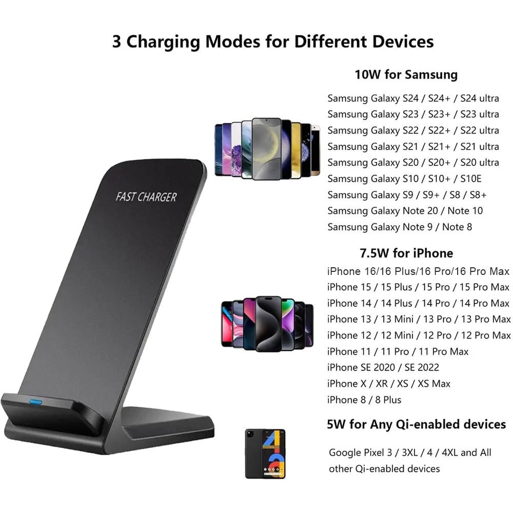 40W Fast Wireless Charging Stand for Samsung iPhone Xiaomi