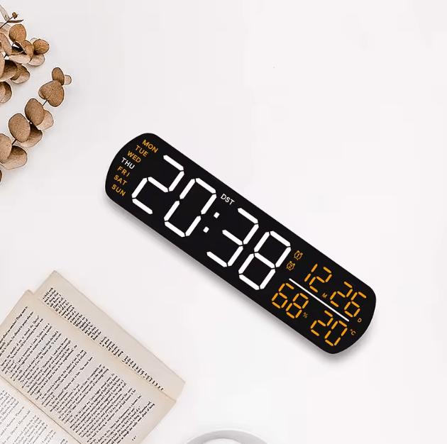Smart LED Digital Alarm Clock with Temperature, Humidity & Auto Dimming Display
