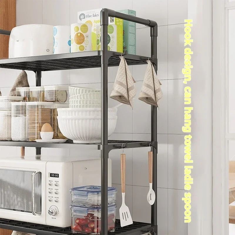 Monolith Floor Nexus | Industrial Multi-Tier Microwave & Culinary Storage Tower
