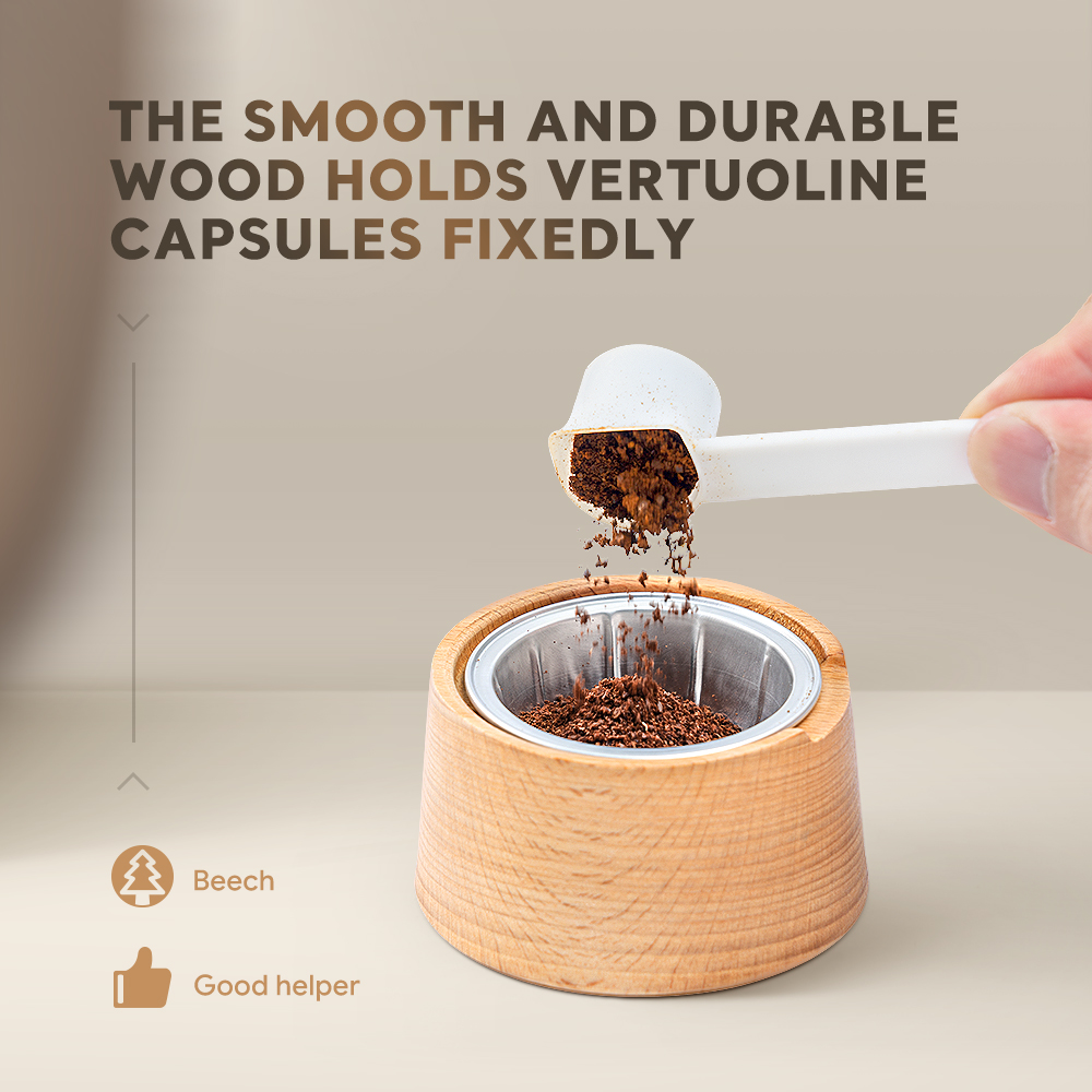 Wooden Capsule Filling Rack, Vertuo Capsule Aluminum Foil Sealing Cover Kit, Coffee Accessories