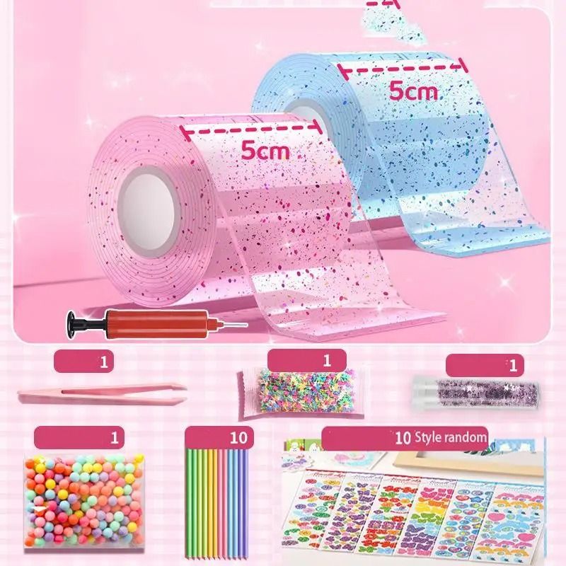 PET Nano Glue Knead Music Full Set | Double Sided Nano Tape Bubble Decompression Toy Kit