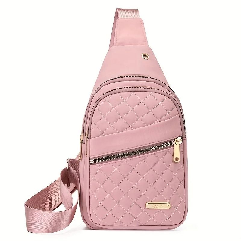 Lightweight Quilted Chest Bag Foldable Crossbody Shoulder Tote