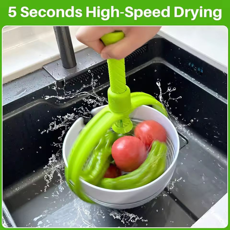 Large-Capacity 3-Quart Collapsible Salad Spinner & Colander