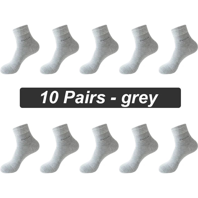 Mens Bamboo Fiber Socks (10 Pairs) - Breathable Antibacterial Comfort, EU 38–46