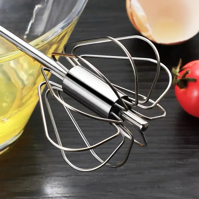 Stainless Steel Semi Automatic Whisk Blender – Versatile Egg Beater & Hand Push Mixer