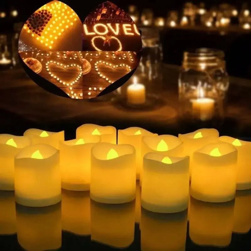 24-Piece Red Shell Flameless LED Tea Lights