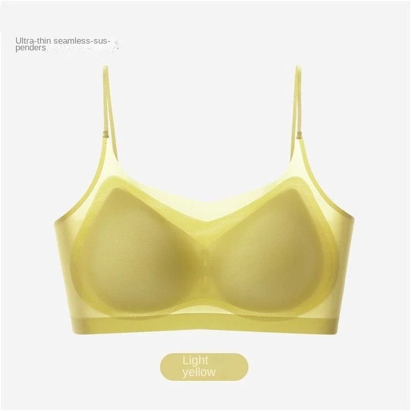 Ultra-Thin Breathable Ice Silk Halter Vest Bra