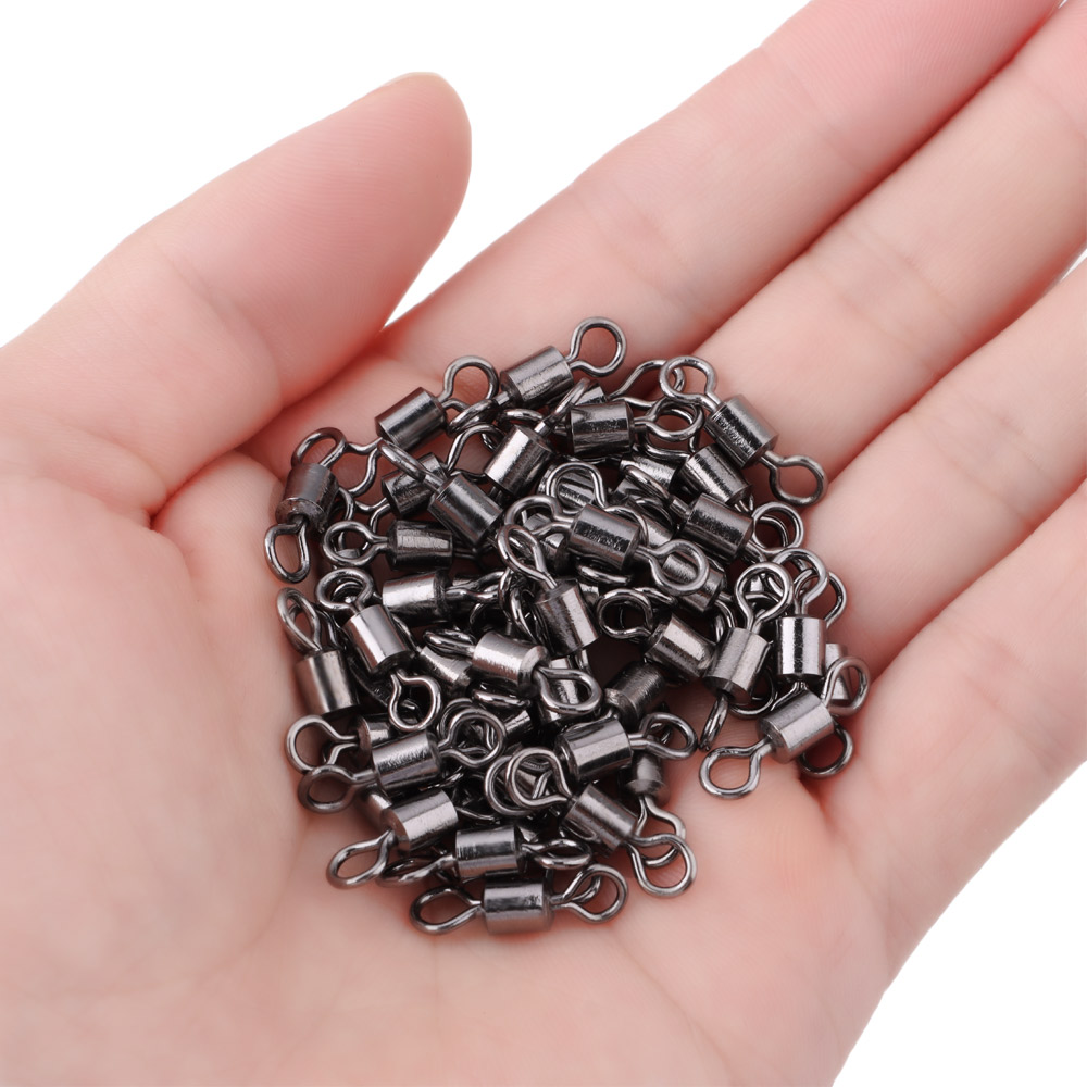 Rolling Fishing Hook Connector Bearing with Solid Ring, Barrel Fishing Tackle Accessory