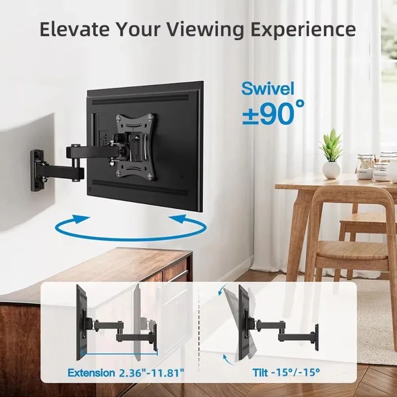FlexView Full Motion TV Wall Mount for 10–32 Inch TVs and Monitors