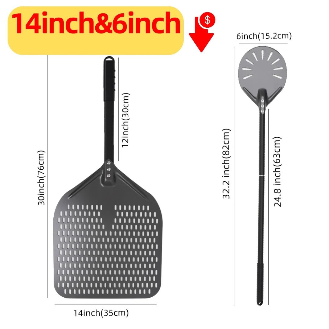 Aluminum Pizza Peel Bread Paddle with Wooden Handle