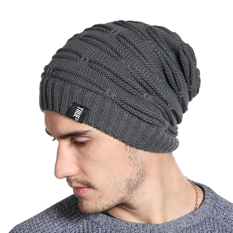 Unisex Letter Label Knitted Winter Beanie Hat