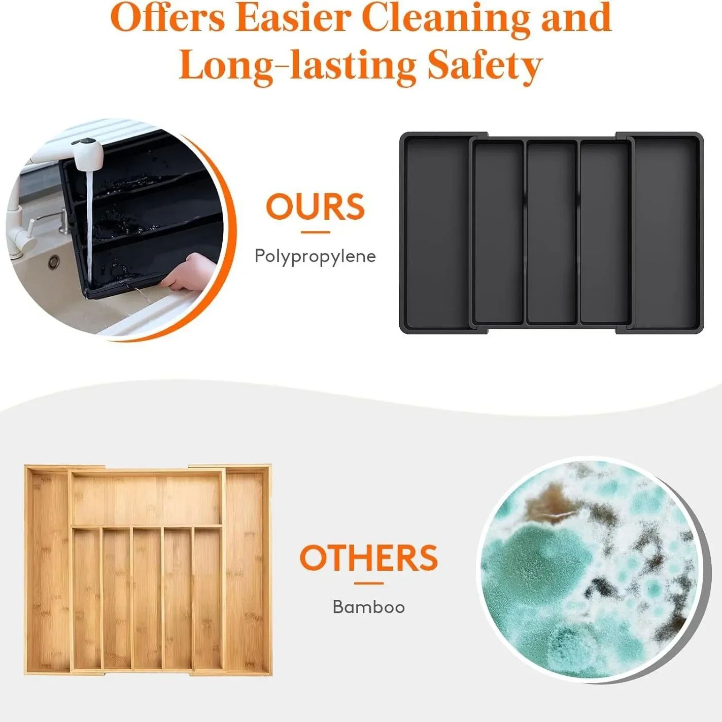 Expandable Kitchen Drawer Utensil Organizer Tray