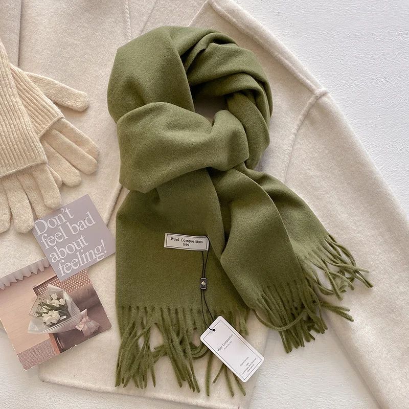 Luxury Winter Wool Blend Pashmina Scarf – Thick Cashmere-Feel Women's Shawl & Wrap 2024