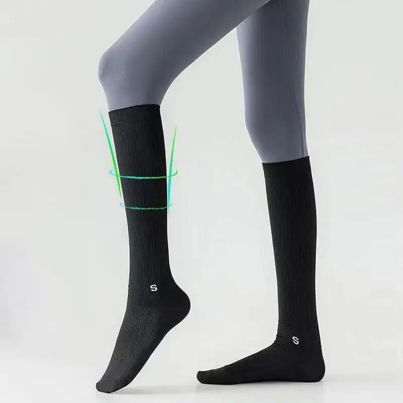 Womens Compression Calf Socks – Knee-High Pressure Running & Fitness Support Socks for Yoga, Skipping Rope & Training