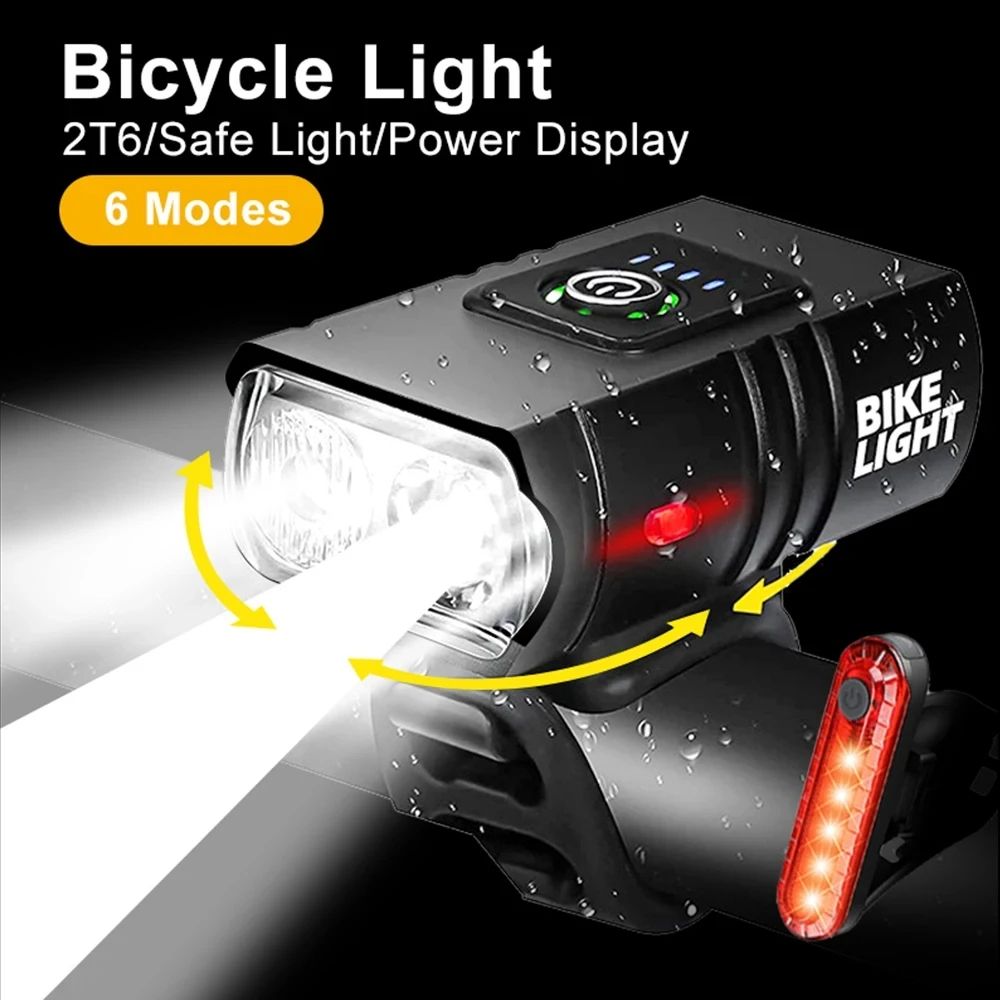 USB Rechargeable Bike Light Headlight High-Beam LED Front Torch for Cycling MTB
