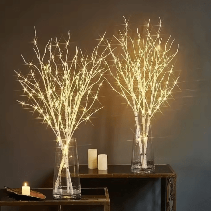 White Birch Branch LED Lights – Battery Operated Decorative Twig Lamp