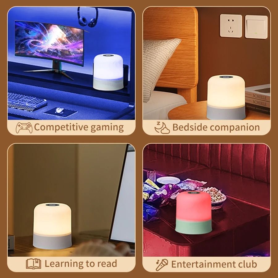 Touch LED Night Light USB Rechargeable Dimmable Bedside Lamp for Bedroom and Home Decoration