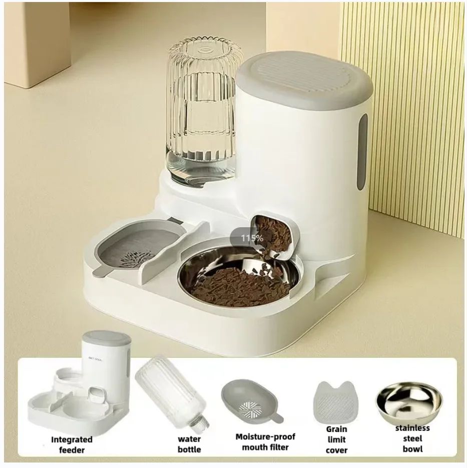 2-in-1 Automatic Pet Feeder & Water Dispenser – Gravity Cat & Dog Bowl Food and Drinking Station