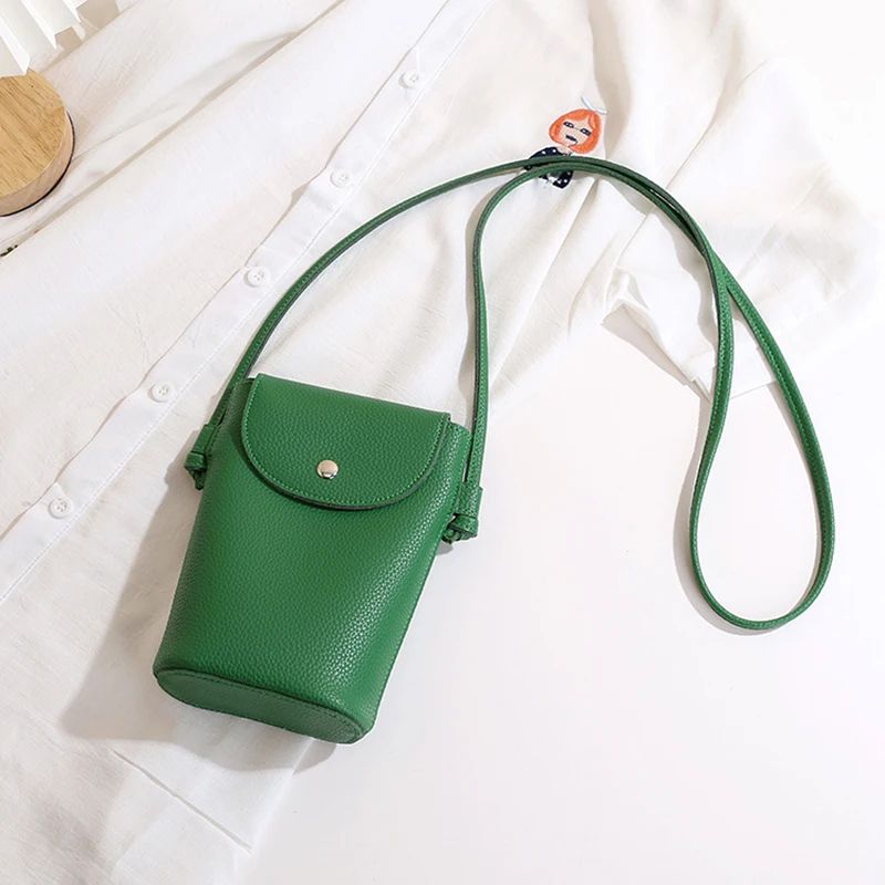 Soft Flap Womens Crossbody Phone Bag, PU Leather Shoulder Purse with Adjustable Strap