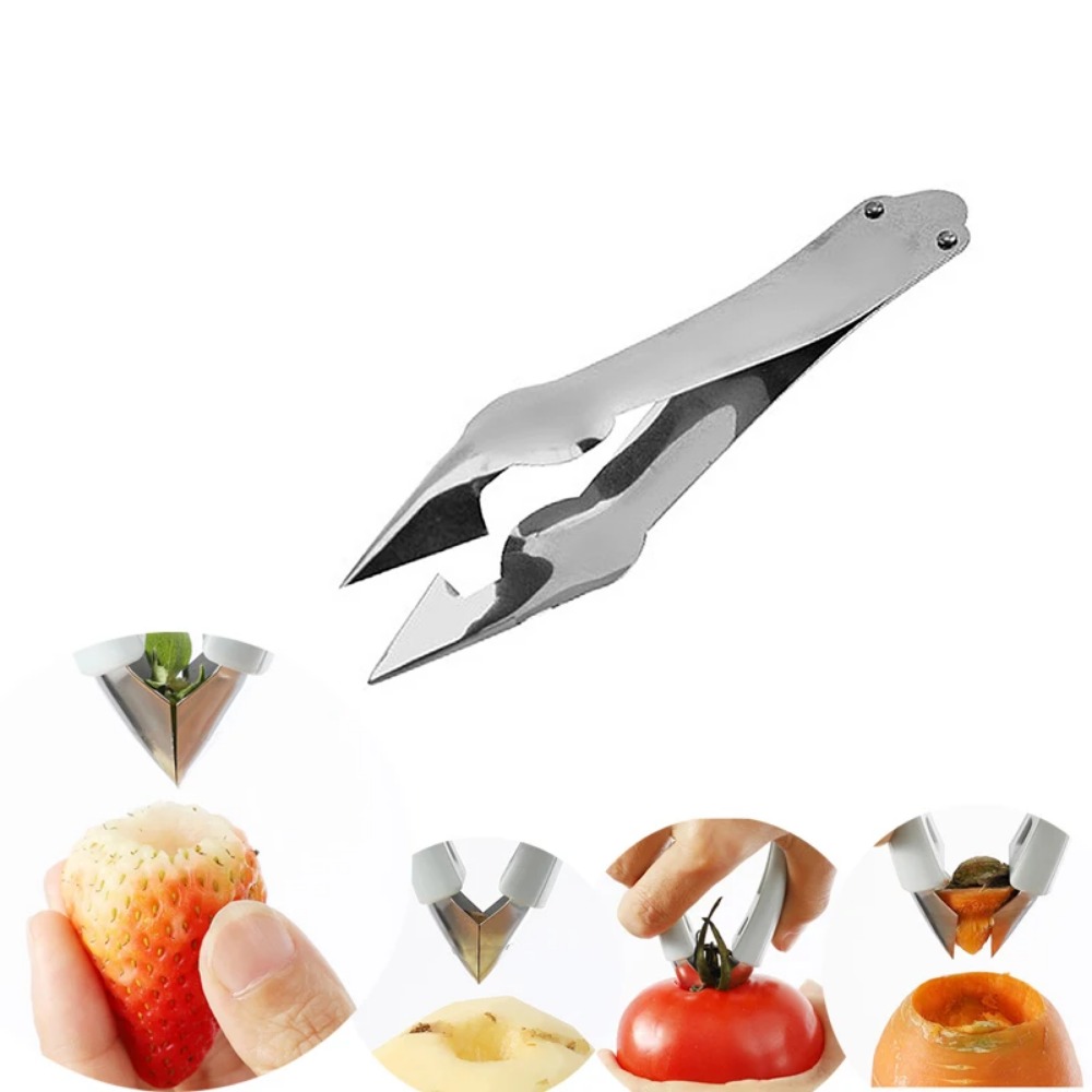 Stainless Steel Strawberry Huller & Pineapple Slicer Multi-functional Kitchen Cutter Tool