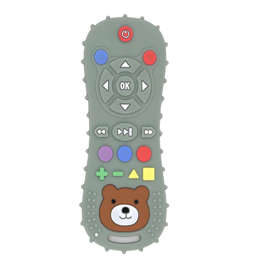 Baby Silicone Remote Teether, Teething Stick Pacifier Glove Toy Set