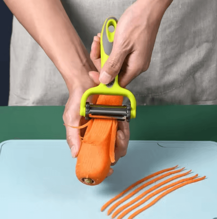 3-in-1 Rotary Vegetable Peeler – Multifunction Julienne Cutter & Fruit Slicer