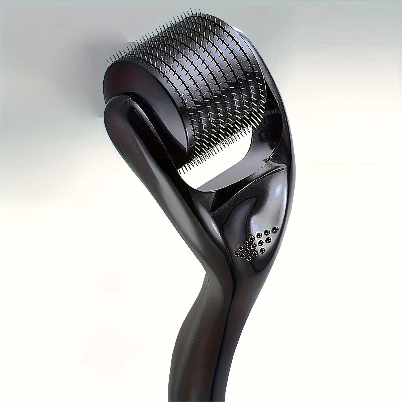 1pc Stainless Steel Black Facial Roller - 0.25mm Precision Massager & Gentle Exfoliating Tool