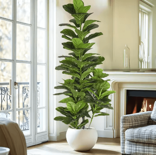 150cm Artificial Fiddle Leaf Fig Tree Large Faux Ficus Lyrata Plant for Home & Office Decor