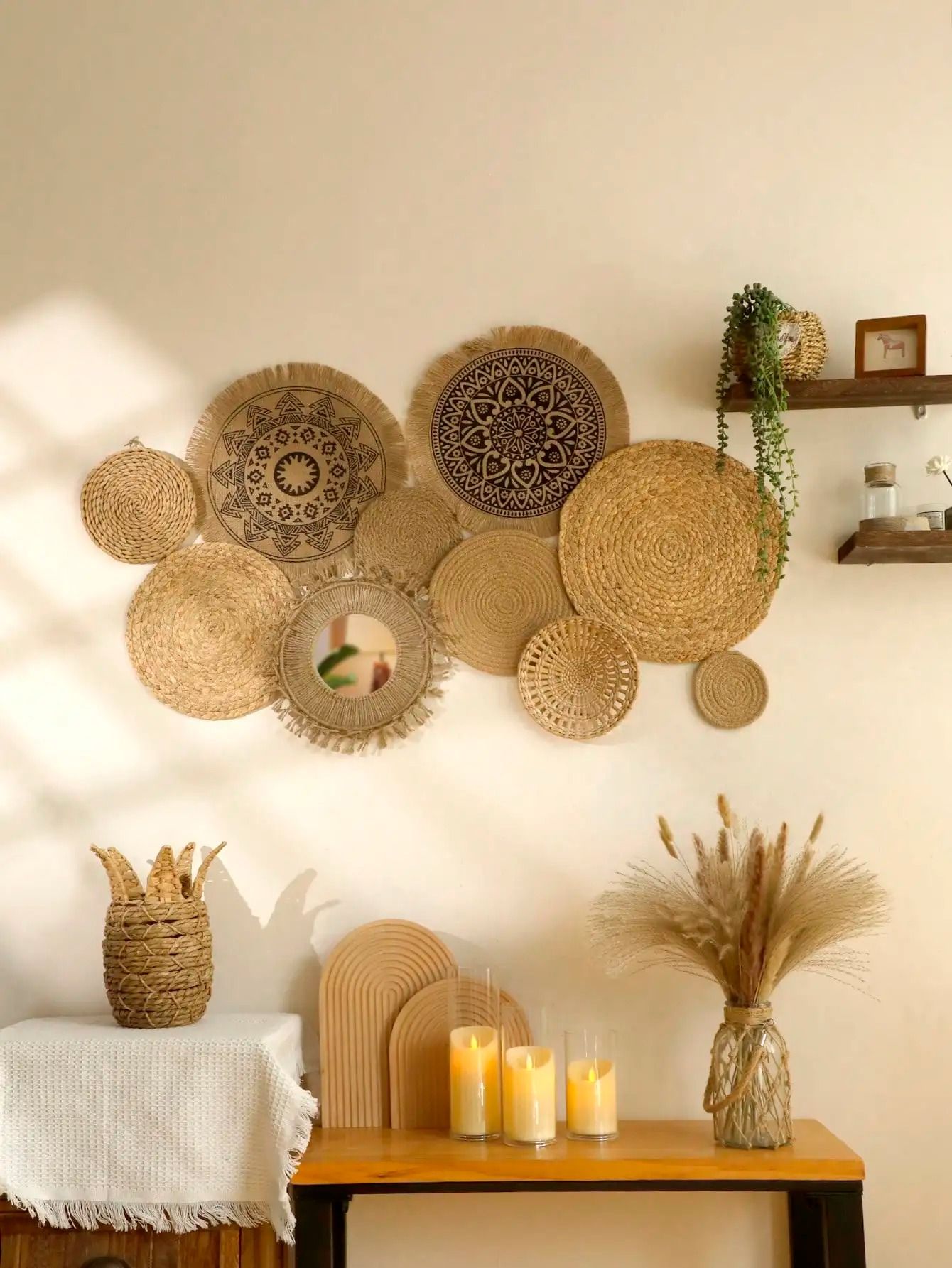 Artisan Woven Wall Basket | Rustic Boho Seagrass Decor | Executive Farmhouse & Studio Sanctuary Decor