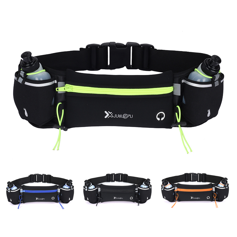 Running Waist Belt for Marathon Trail, Dual Pocket Sports Fanny Pack, Water Bottle Holder Waist Bag for Man Woman Fitnes
