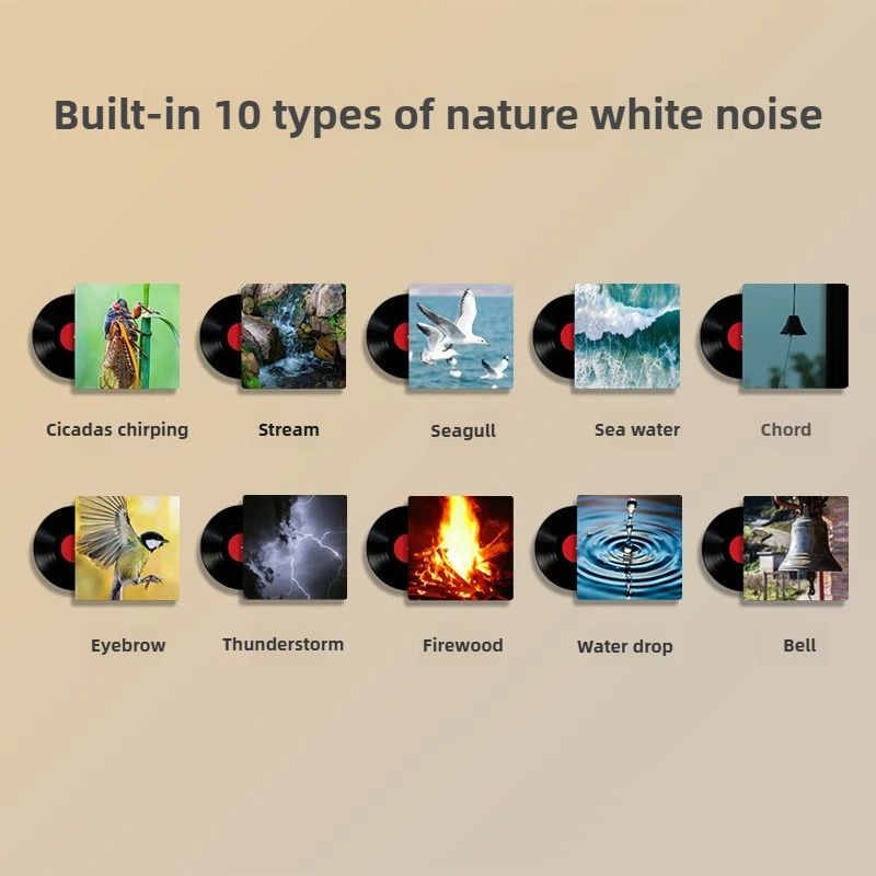 Rechargeable White Noise Machine with RGB Touch Night Light - Sleep Sound & Baby Sleep Aid Lamp