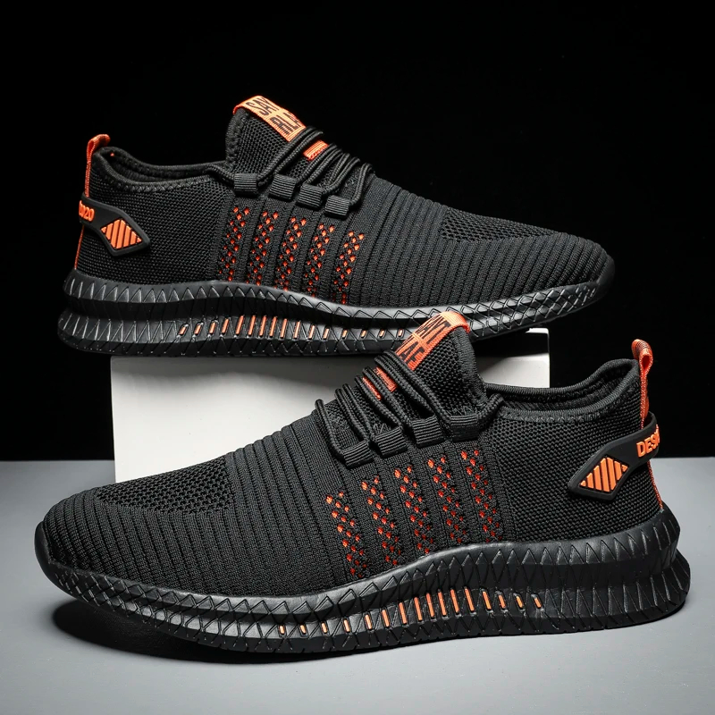 Men Sneakers Lace-up, Fashion Lightweight Walking Shoes, Comfortable Running Shoes, Brand Mesh Men Casual