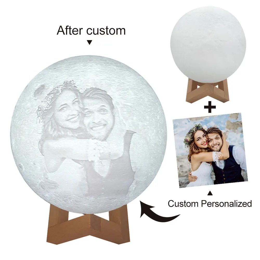 Personalized Moon Lamp Custom Photo Night Light Gift for Loved Ones