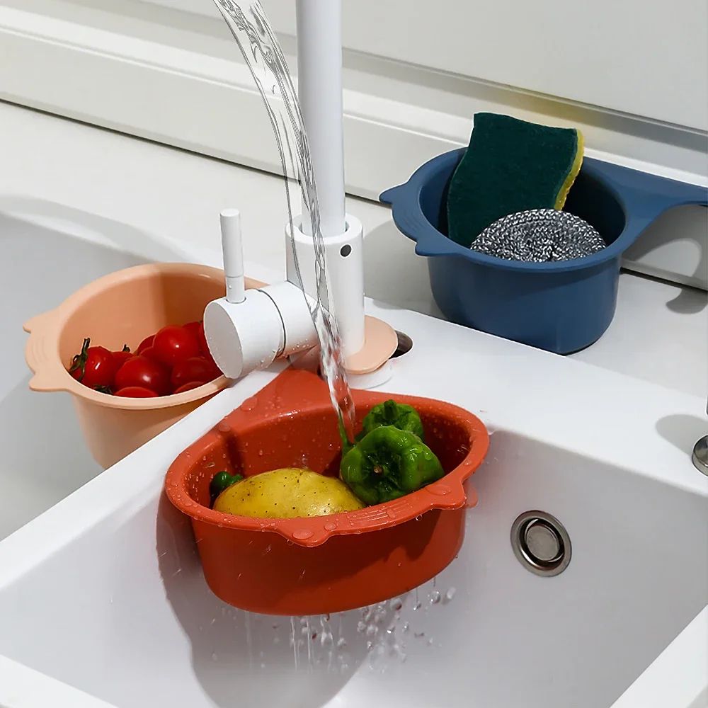 Cat Shape Sink Drain Basket Faucet Organizer