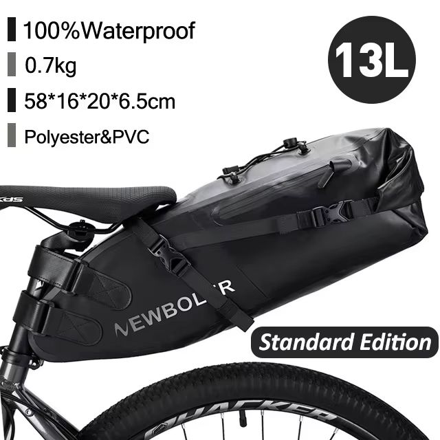 NEWBOLER 13L waterproof bike saddle bag Large Capacity Foldable Tail Luggage Pack