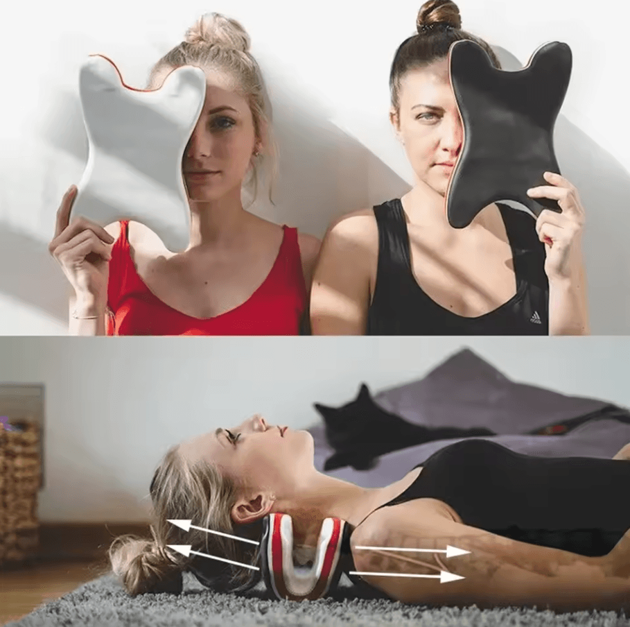 New Design Neck and Shoulder Relaxer Traction Pillow – Portable Cervical Spine Stretching Orthosis