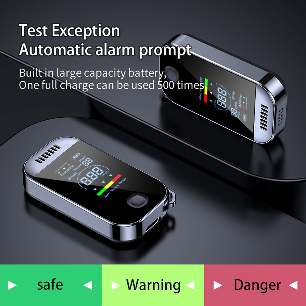 Professional Digital Alcohol Tester Breathalyzer with LCD Display & USB Rechargeable Keychain