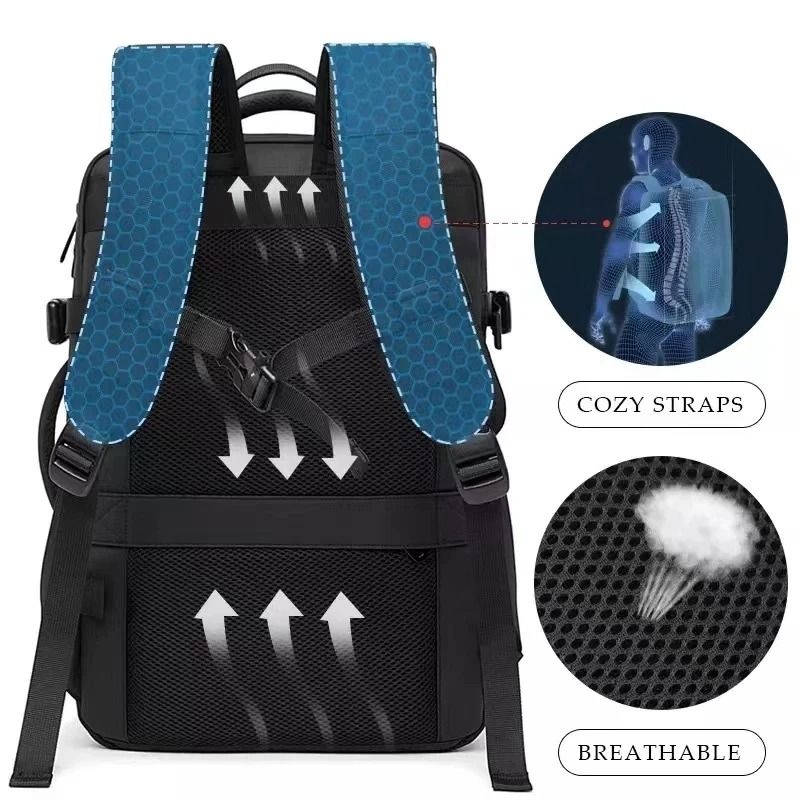 BANGE Expandable Men Backpack Waterproof 17.3 in Laptop Travel Bag