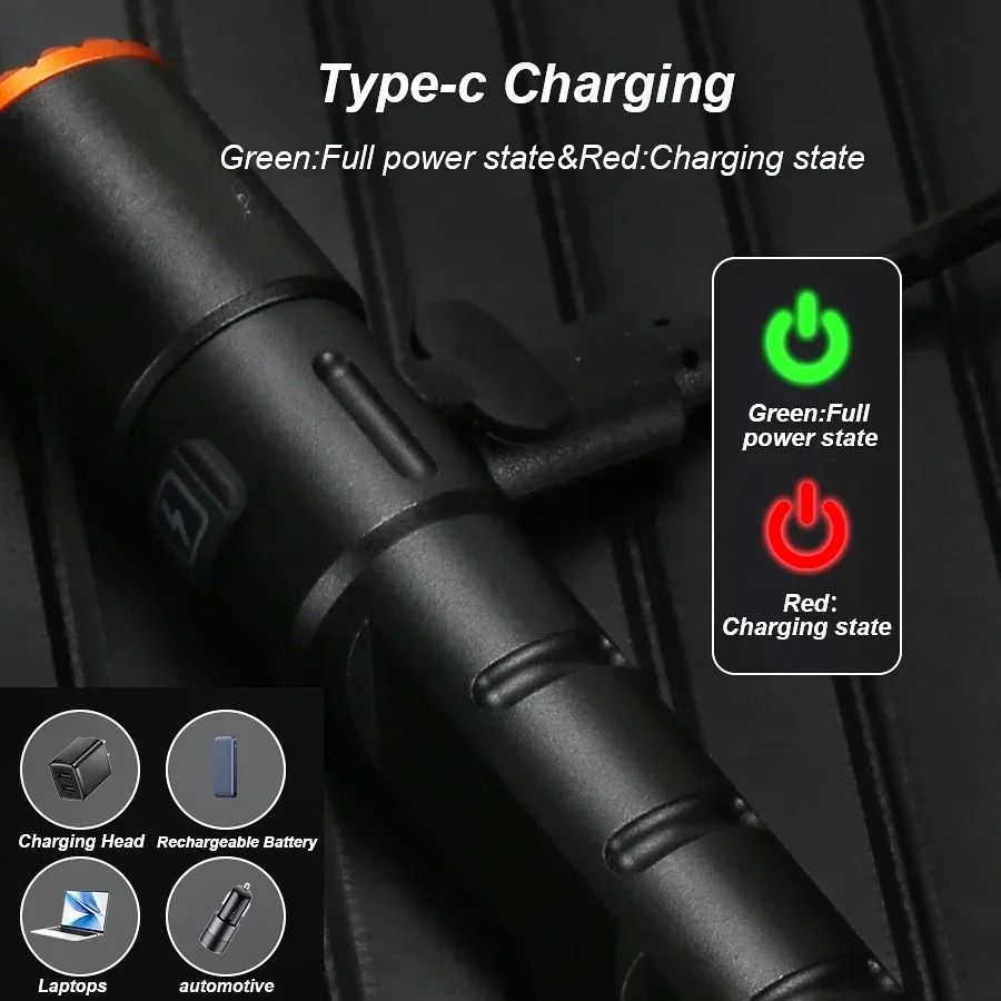 High Power Mini Flashlight with USB Charging Clip and Magnetic Base