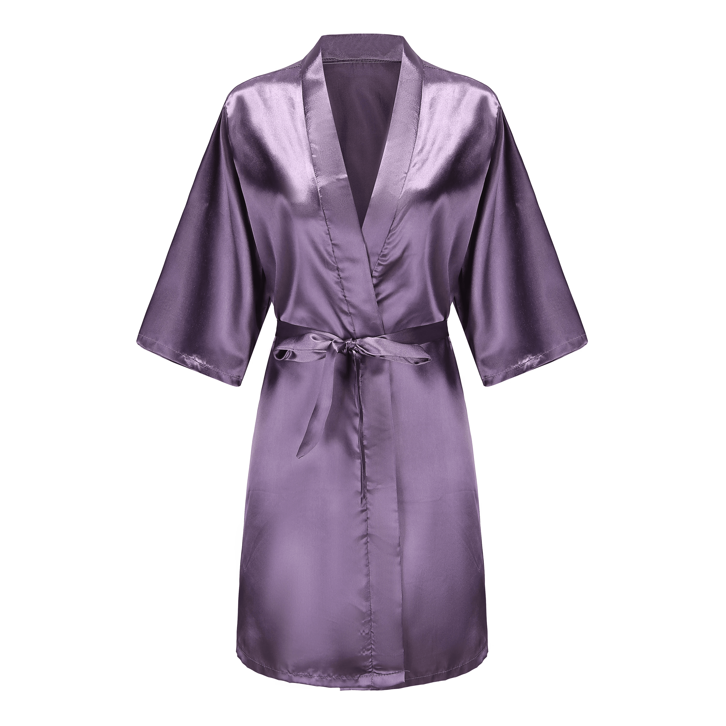 Satin Bridal Party Robe for Bride and Bridesmaids Short Silk Kimono
