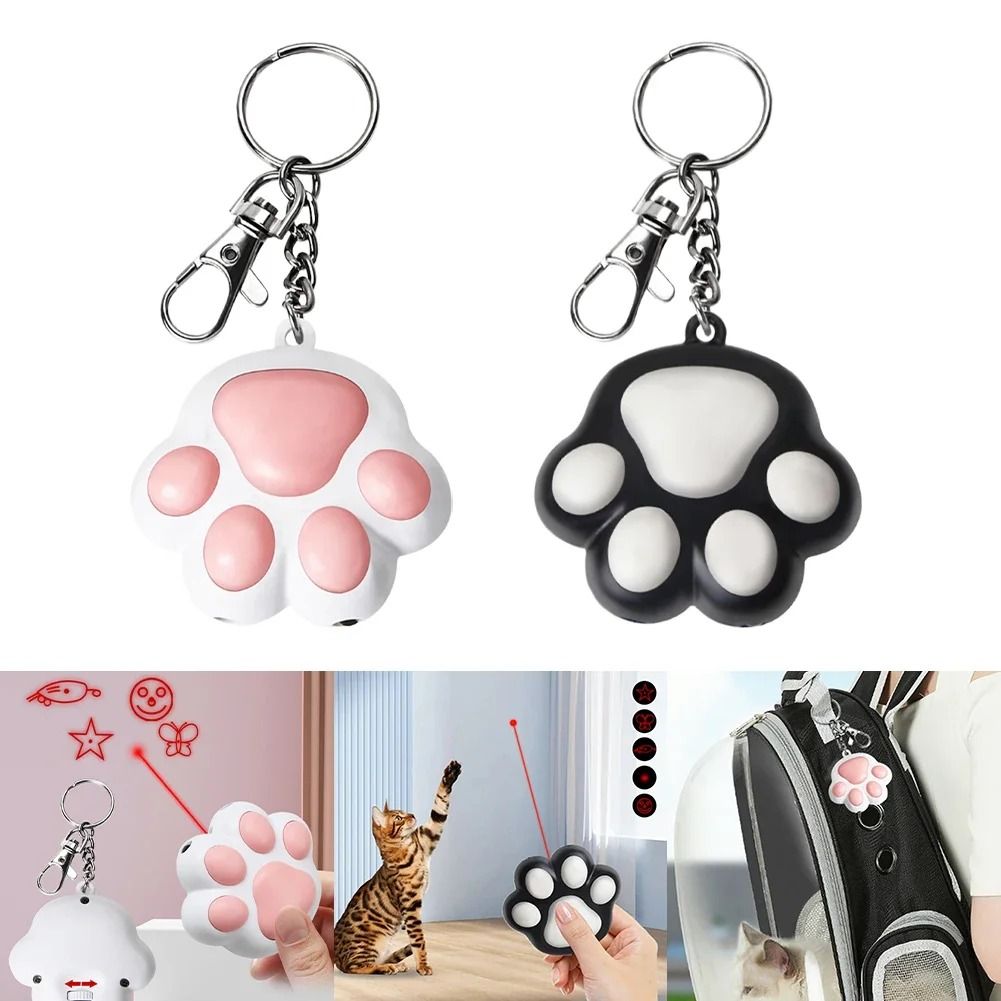 Rechargeable Cat Laser Toy Interactive Laser Pointer Cat Toy with 5 Adjustable Patterns